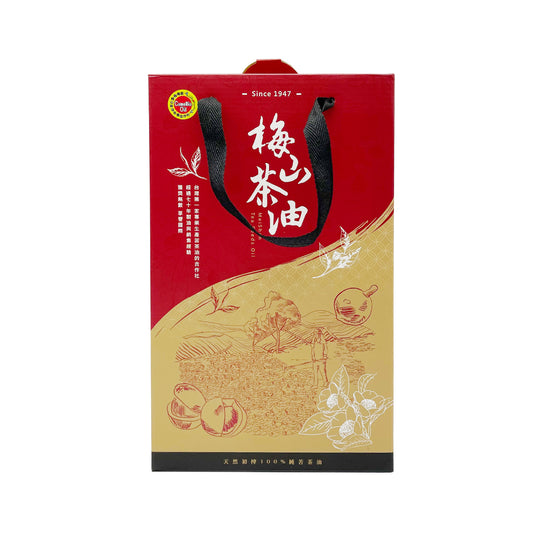 梅山茶油  MEI-SHAN TEA-SEEDS OIL 禮盒組 (苦茶油*1+黑麻油*1) 500ml